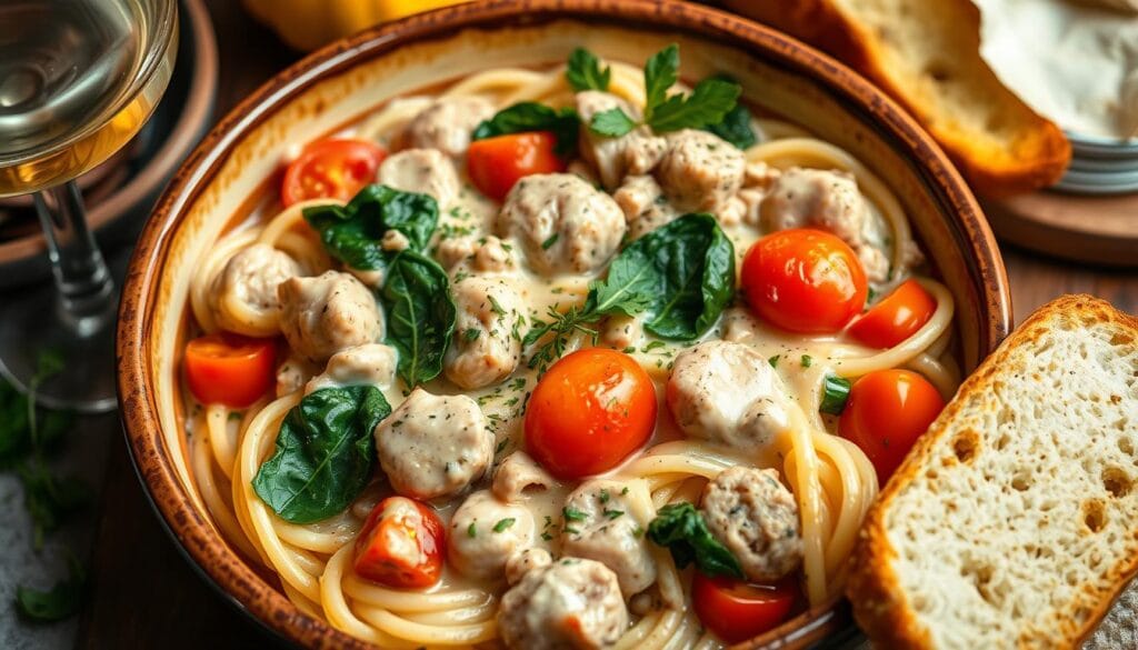 Healthy chicken sausage pasta