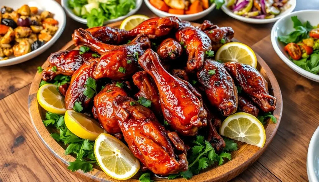 Smoked turkey wings on a platter